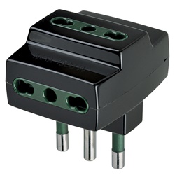 Adattatore multiplo SICURY 250V 1500W spina S17 2P+T 16A 3 prese P17/11 nero