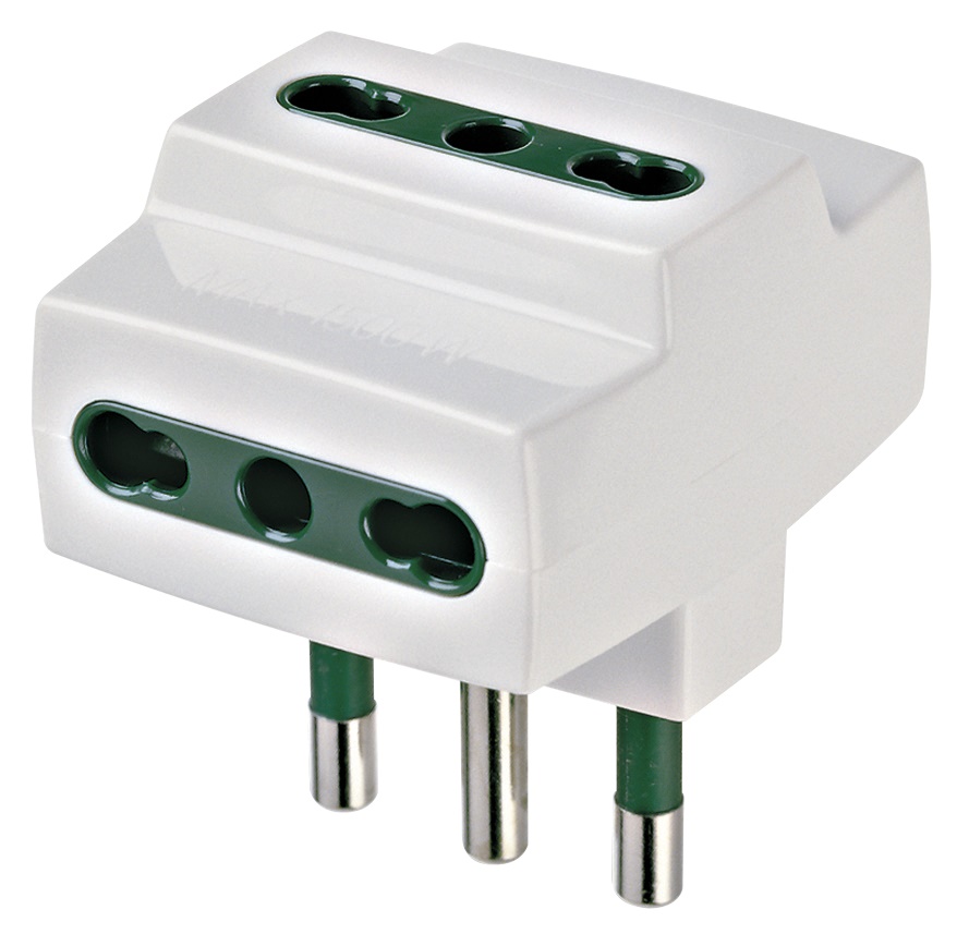 Adattatore multiplo SICURY 250V 1500W spina S17 presa 3P17/11 bianco