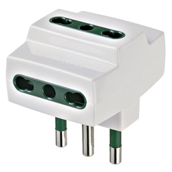 Adattatore multiplo SICURY 250V 1500W spina S17 presa 3P17/11 bianco