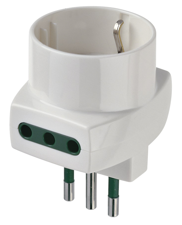 Adattatore multiplo SICURY 250V 1500W spina S11 2 prese P11 1 presa P30 bianco