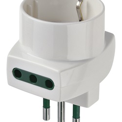 Adattatore schuko multipresa S11+2P11+P30 bianco 