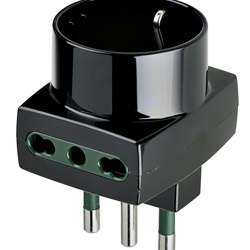 Adattatore mult. S17+2P17/11+P30 nero 