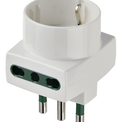 Adattatore multiplo SICURY 250V 1500W spina S17 2 prese P17/11 e 1 presa P30 bianco