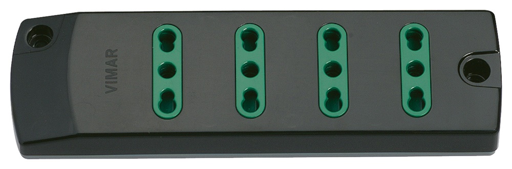 Presa multipla mobile 4 uscite 2P+T 16A 250V P17/11 nero uso domestico e professionale