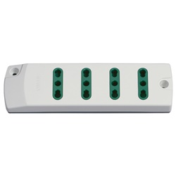 Presa multipla mobile 4 uscite 2P+T 16A 250V bianco tipo P17/11 uso domestico e professionale