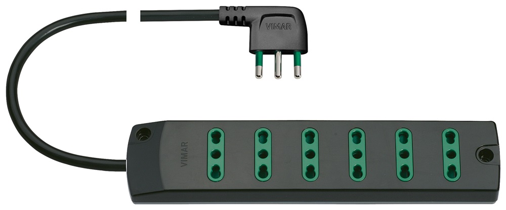 Presa mult. 6P17/11+ S17 90Â° nero 