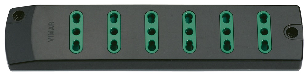Presa multipla mobile 6 uscite 2P+T 16A 250V tipo P17/11 nero uso domestico e industriale