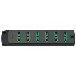 Presa multipla mobile 6 uscite 2P+T 16A 250V tipo P17/11 nero uso domestico e industriale
