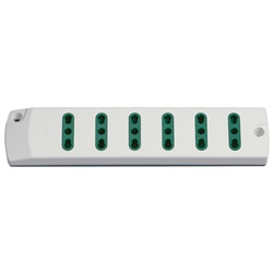 Presa multipla 6 uscite 2P+T 16A 250V bianco standard italiano P17/11 uso domestico e professionale