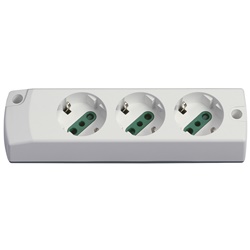 Presa multipla mobile 3 uscite 2P+T 16A 250V bianco tipo P30 uso domestico e professionale