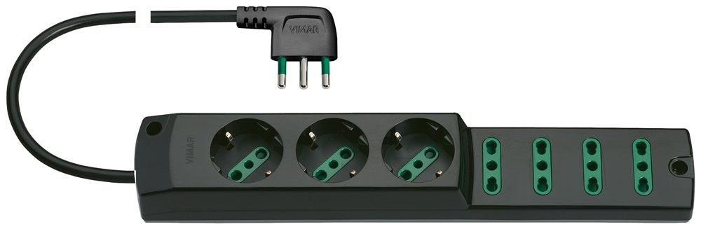 Presa mult. 3P30+4P17/11+S17 90Â° nero 