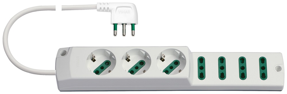 Presa mult. 3P30+4P17/11+S17 90Â° bianco 