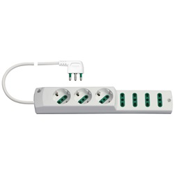 Presa mult. 3P30+4P17/11+S17 90Â° bianco 