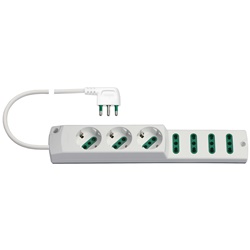 Presa multipla 3P30+4P17/11+S17 90° 16A 250V bianco cavo 1,5m uso domestico industriale