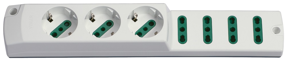 Presa mult. 3P30+4P17/11 bianco 