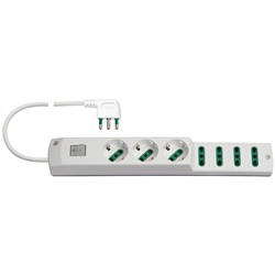 Presa multipla 3P30+4P17/11 16A 250V con interruttore luminoso cavo 1,5m bianco