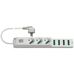 Presa multipla mobile 2P+T 16A 3 uscite P30 4 uscite P17/11 interruttore luminoso cavo 1,5m bianco