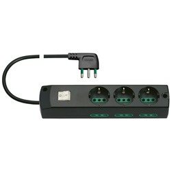 Presa multipla mobile 3P30+6P17/11 16A 250V con interruttore luminoso cavo 1,5m nero