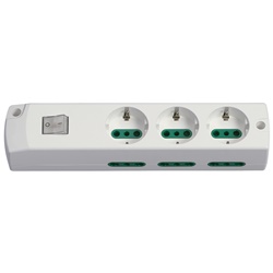 Presa multipla mobile 3P30+6P17/11 16A 250V interruttore luminoso bianco