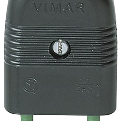 Spina 2P 10A assiale nero 