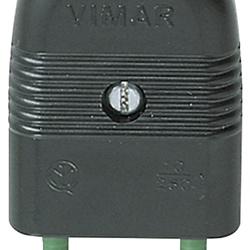 Spina 2P 10A assiale nero 