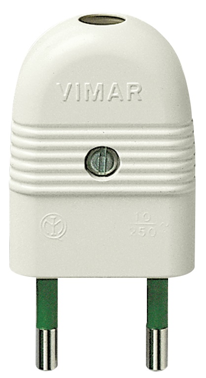 Spina 2P 10A assiale bianco 