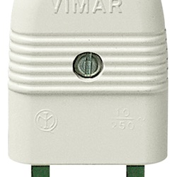 Spina 2P 10A assiale bianco 