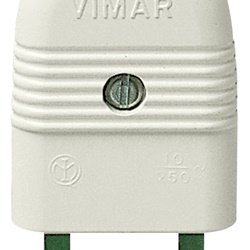Spina 2P 10A assiale bianco 