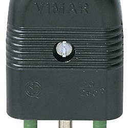Spina 2P+T 10A assiale nero 