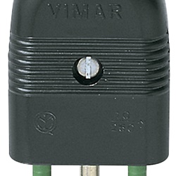 Spina 2P+T 10A assiale nero 