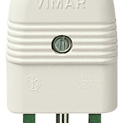 Spina 2P+T 10A assiale bianco 