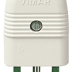 Spina 2P+T 10A assiale bianco 