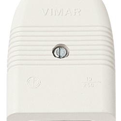 Presa 2P 10A P10 assiale bianco 