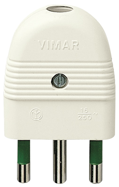 Spina 2P+T 16A assiale bianco 