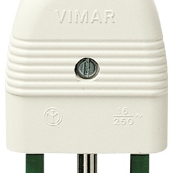 Spina 2P+T 16A assiale bianco 