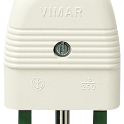 Spina 2P+T 16A assiale bianco 