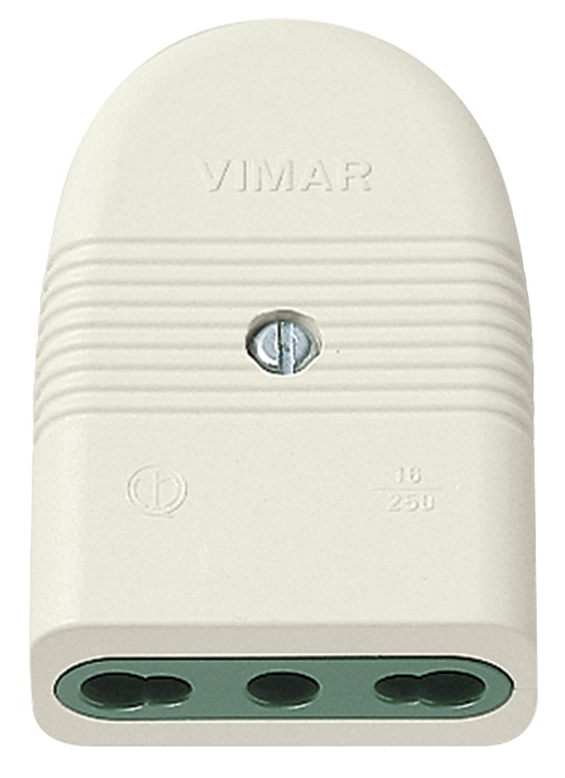 Presa 2P+T 16A P17/11 assiale bianco standard italiano per uso elettrico