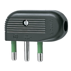 Spina 2P+T 16A 90Â° nero 