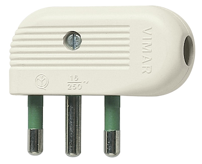 Spina 2P+T 16A 90Â° bianco 