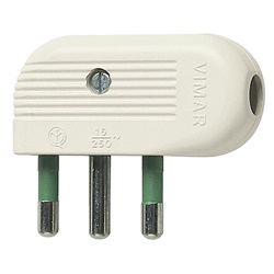 Spina 2P+T 16A 90Â° bianco 