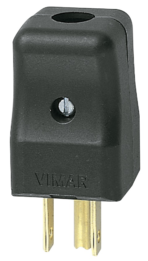 Spina 2P+T 15A USA+SASO nero 