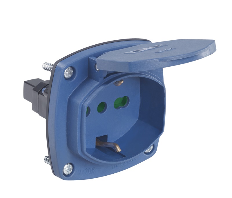 Presa ricambio 2P+T16A univers.avvol.blu 