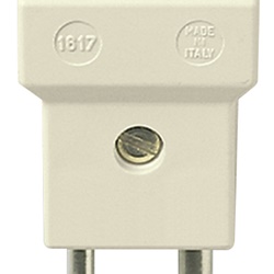 Spina polarizzata 2 poli 6A 24V uscita cavo assiale serracavo avorio per prese specifiche