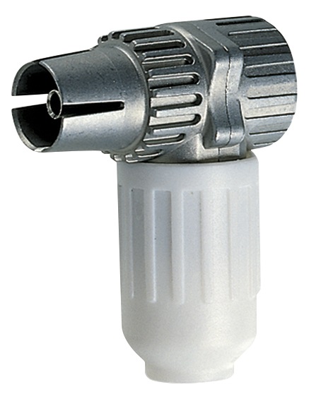 Connettore TV-RD-SAT femmina 90° bianco 