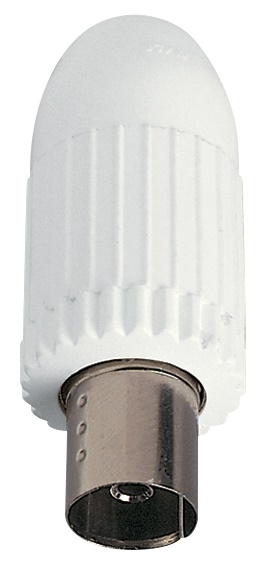 Connettore coassiale TV-RD-SAT femmina bianco uscita cavo assiale per impianti TV e satellitari