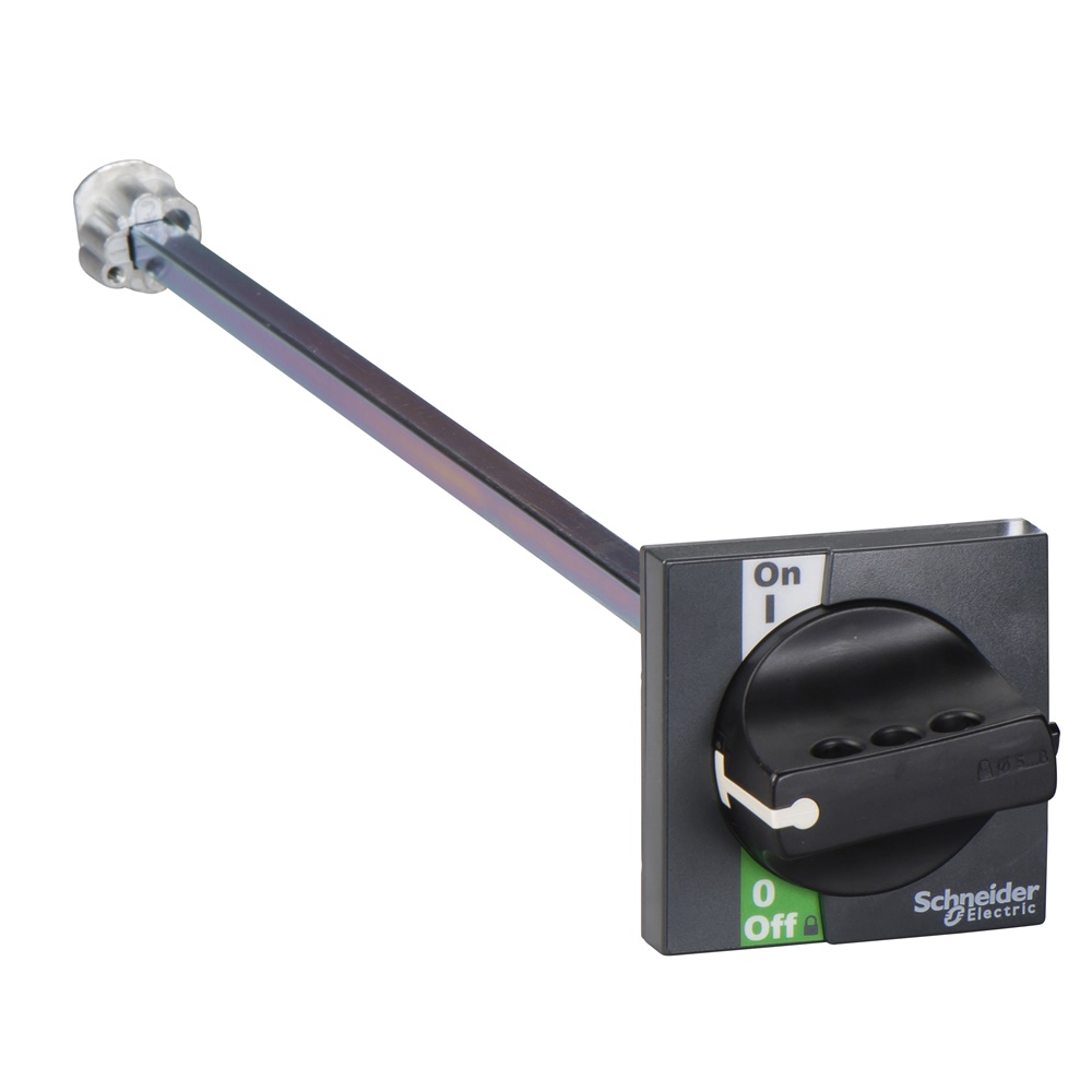 Manovra rotativa rinviata nera per sezionatori Compact INS40-160 isolamento IP55 IK08 blocco lucchetti