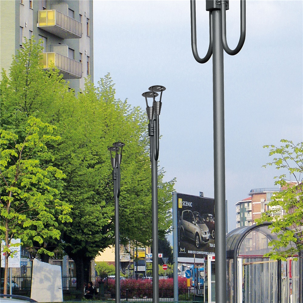 Palo acciaio zincato 8800mm grey per illuminazione stradale