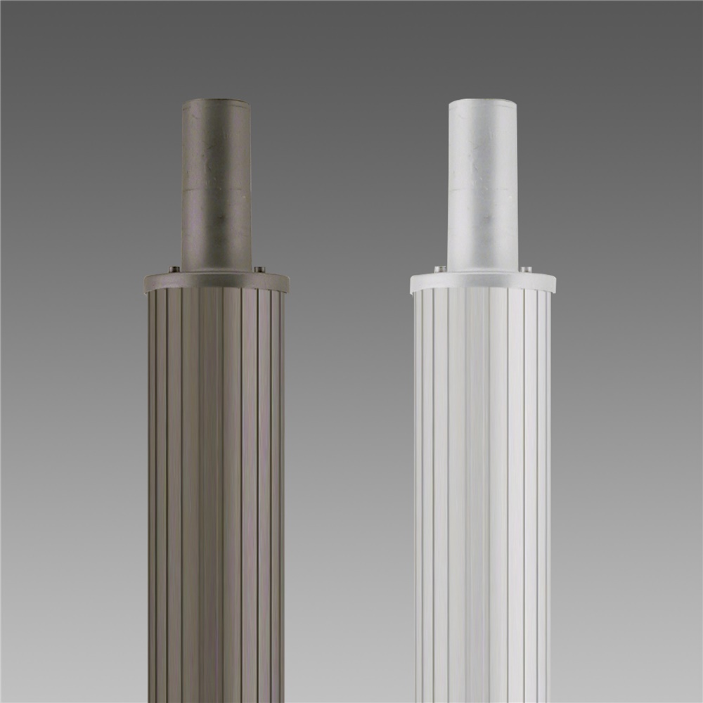 Palo rigato 1509 altezza 3600mm ossidato per illuminazione esterna LED