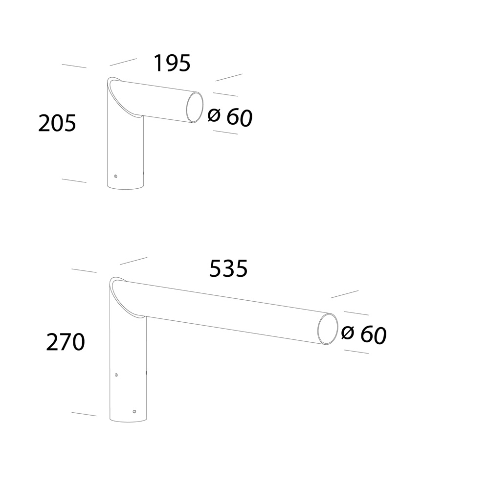 ATTACCO TESTA PALO 205 GREY9007