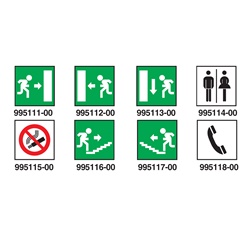 Pittogramma uscita emergenza sinistra 626 verde segnaletica sicurezza LED